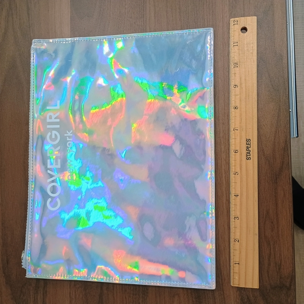 Large CoverGirl Holographic Makeup Bag